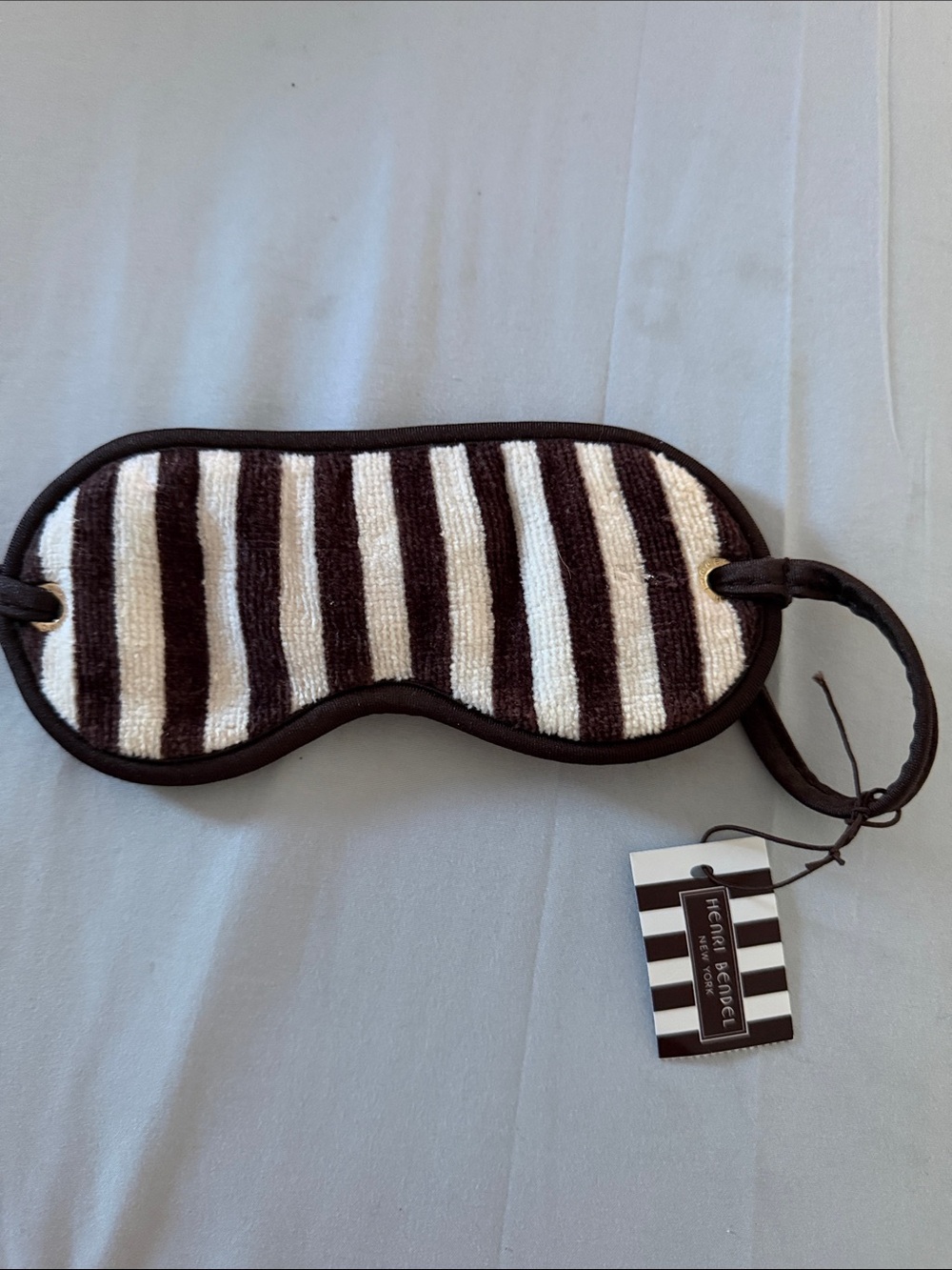Henri Bendel Brown & Cream Striped  Eye Mask